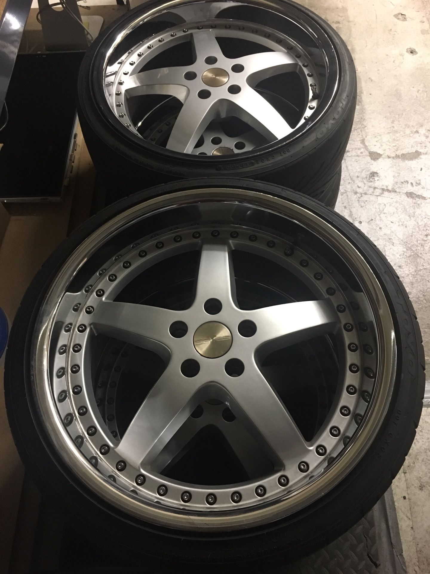 19” sevas staggered wheels and tires 5x112
