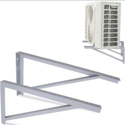 Cambridge 30" Steel Wall Mounted Brackets for Mini Split Type AC - 600 lbs. Capacity, Powder Coated 10 Gauge Steel Triangle Brackets for Condenser or