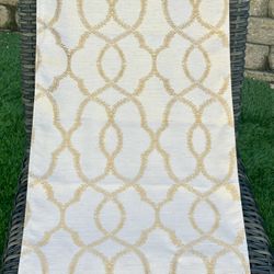 Beautiful cream table runner with gold design