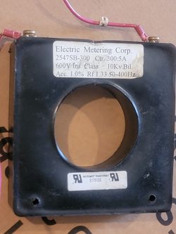 Electric Metering Corp. instrument current transformer (model 2547SB-300),