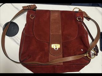 Authentic Chloé Suede Shoulder Bag - Burgundy
