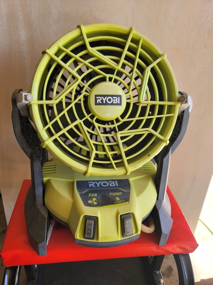 Ryobi 18v cordless misting fan