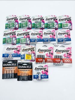ENERGIZER AND DURACELL  RECHARGEABLE $ LITHIUM BATTERIES BULK LOT(120 BATTERIES)