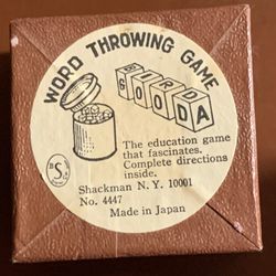 Vintage 1960’s “WORD THROWING GAME” by Shackman w/Wooden Dice=COMPLETE & ORIGINAL 
