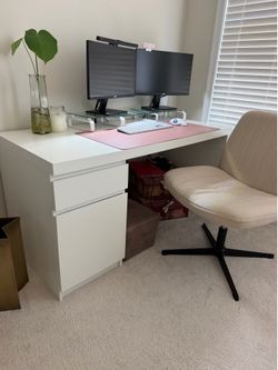 White Malm Desk