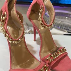 Peach Stiletto Heels Ladies Size 8 