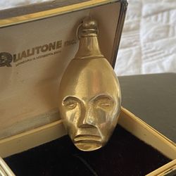 VTG. Solid Brass Dbl. Face Perfume/Chatelaine Pendant