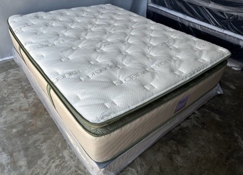 Queen Organic Elite Superior Hybrid Cool Gel Memory Foam Pillow Top 14inch Mattress!!