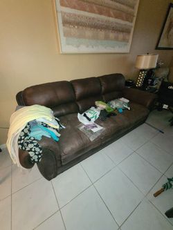 Leather sofas and love seat