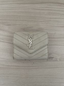 Saint Laurent Womens Wallet Light Grey Color Worn