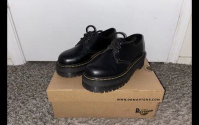Dr Martens 1461 Quad Platform Oxford Black Leather Shoes  Women’s size 7