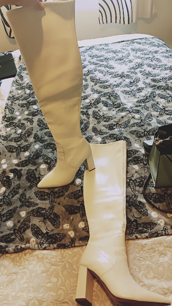 Leather Thigh High Boots Size 7