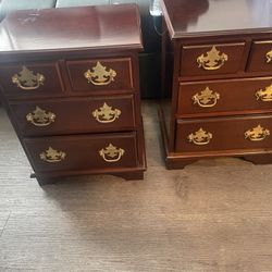  Chippendale Revival 4 Drawer Chest Walnut Brass Pulls