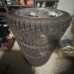 225/45R17 Studded Winter i*Pike Les Schwab Tires on American Racing Aluminum Wheels