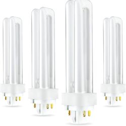 (4 Pack) PLC-18W 827, 4 Pin G24q-2, 18 Watt Double Tube, Compact Fluorescent Light Bulb, Replaces Sylvania 20683 and Philips 38329-9 - PL-C 18W/827/4P