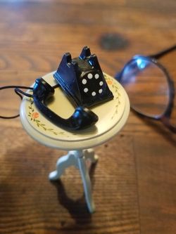 Miniature 1950"s phone, metal