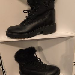 Guess Black Fur Boots 