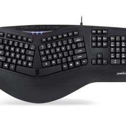 Perixx PERIBOARD-312 Ergonomic Backlit Keyboard - Wired USB with 2 Hubs - Natural Ergonomic Split Design - White LED - Black  Brand new, Retail $60.00
