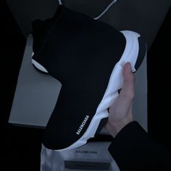 Balenciaga Sock Black & White Designer Shoes 