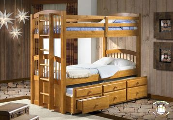 Bunk bed with trundle and 2 twin mattresses