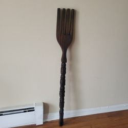 vintahe hand carved fork 