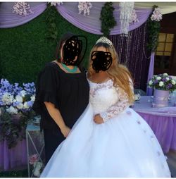 White Quinceanera Dress, And Tiara/ Size 14 $450 OBO