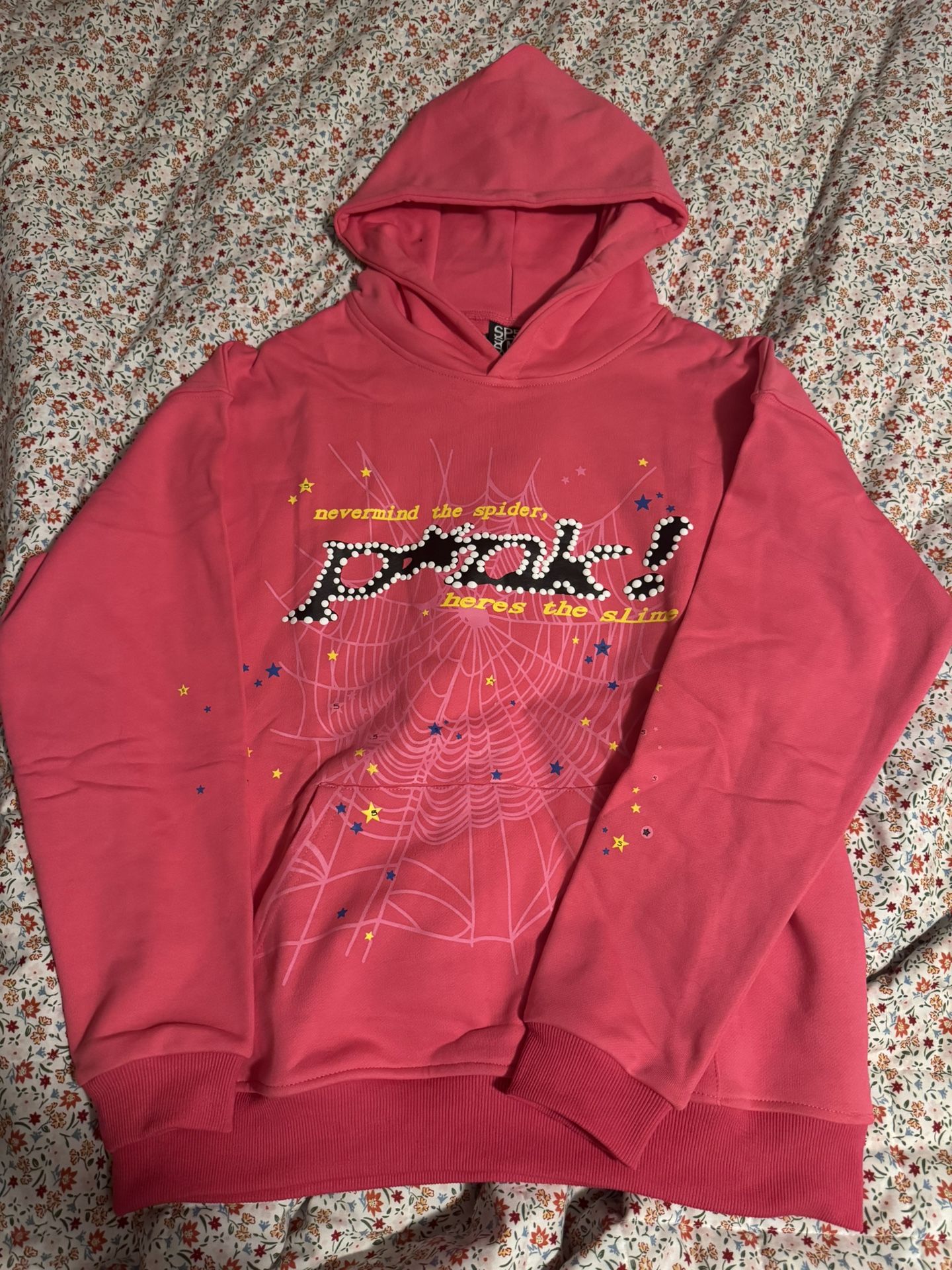 Sp5der Hoodie Pink Size Medium