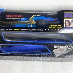 Lot Of 2 - Styling Tools, Hair Rage Straight 1 1/4, Blue & Hot Tools Professional Triangle Iron with Multi Heat Control, Black - As Shown-OBO