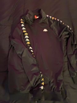 Kappa Black & Gold/White Logo tracksuit zipup size