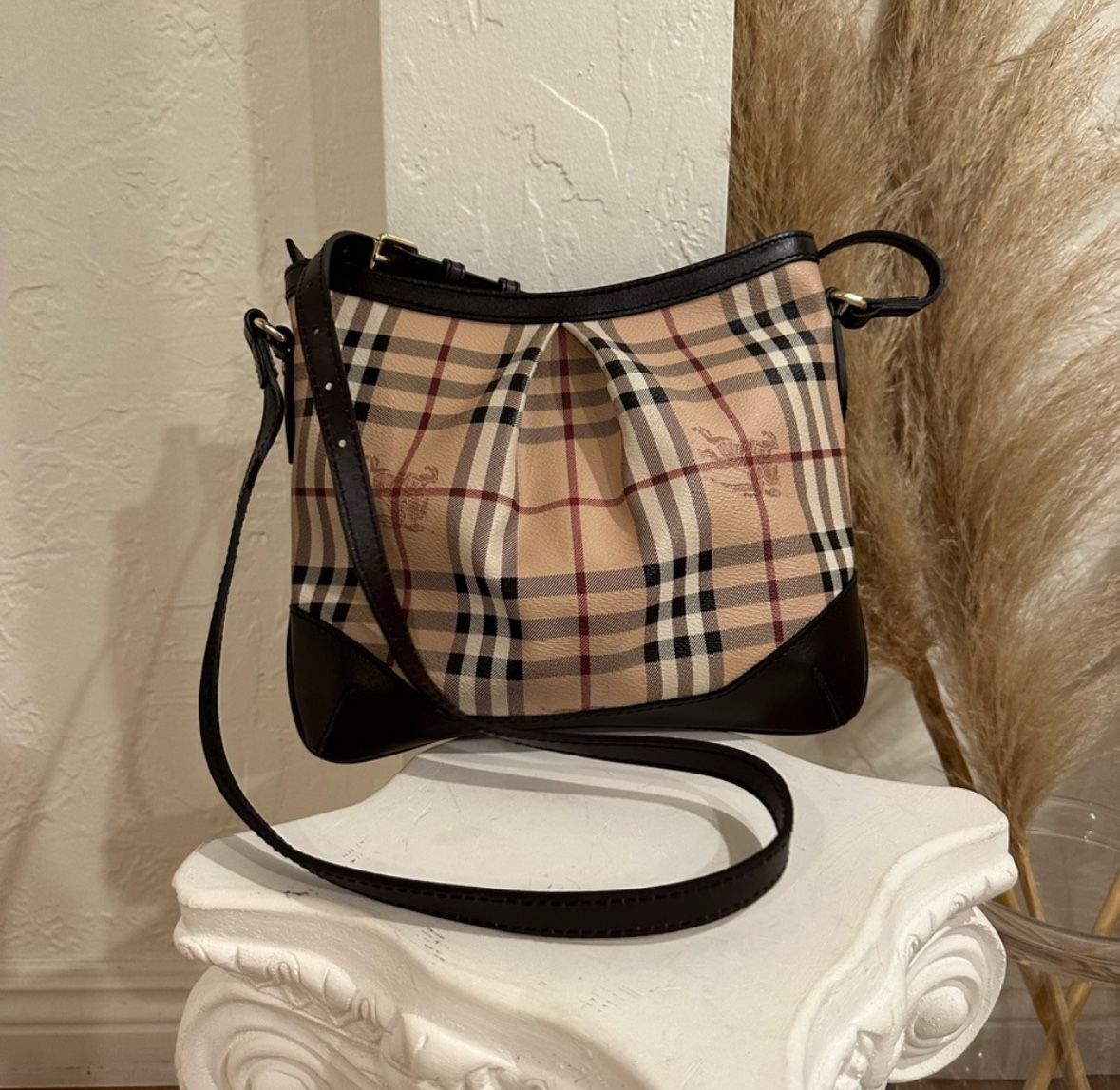 Burberry Hartham Haymarket Nova check Crossbody Bag