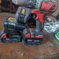 Milwaukee Drill With Two Batteries