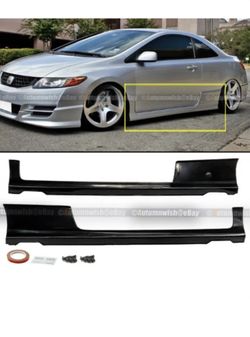 Fit 06-08 Civic 2Dr Coupe HFP Style Side Skirt Extension Splitter Rocker Panel