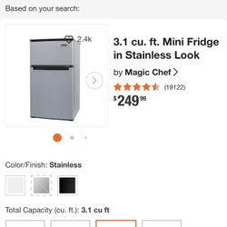 3.1 cu. ft. Mini Fridge in Stainless Look by Magic Chef >