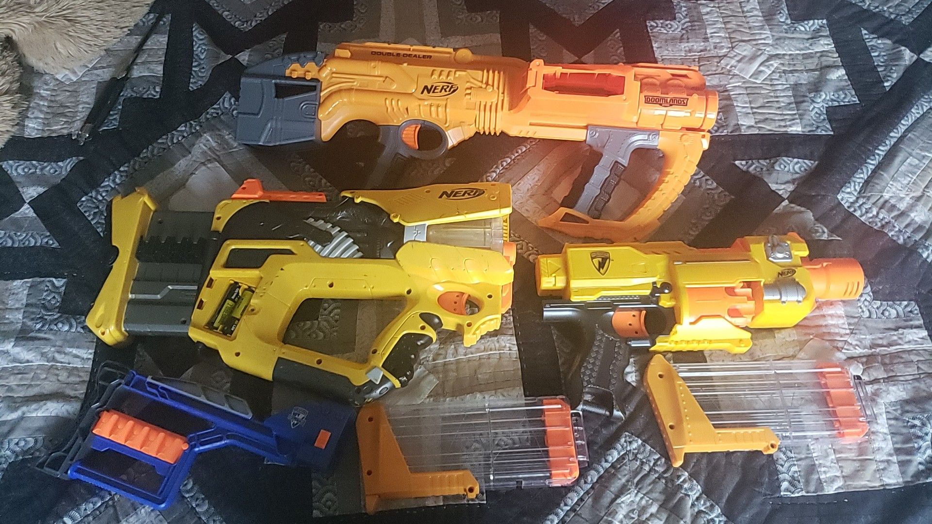 Three nerf guns