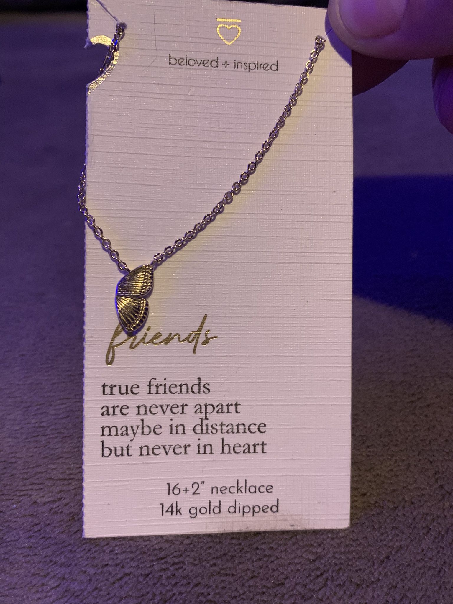 14K gold dipped Half of a Butterfly Necklace
