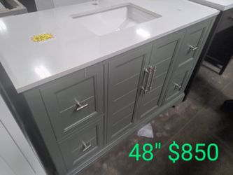 48" Forest Green Bathroom Vanity