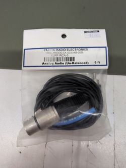 NEW XLRF-RCA-5 FT AUDIO PATCH CABLE