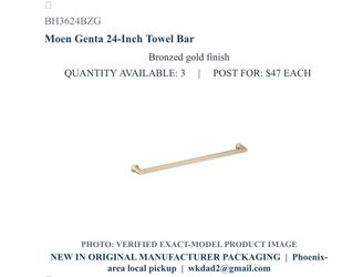 Moen Genta 24-Inch Towel Bar Bronzed Gold