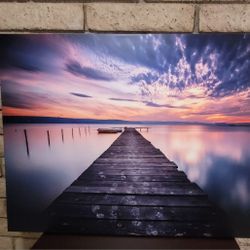 Large Canvas Print "Colorful Sunset Over Lake" Landscape Photo Canvas Print 40"x32"