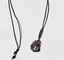 Natural Amethyst Necklace Adjustable Length