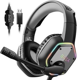EKSA E1000 USB Gaming Headset For PC, Computer Headphones With Microphone/Mic Noise Cancelling