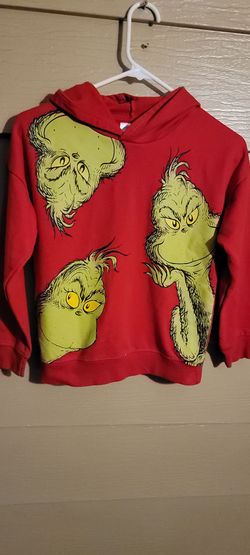 KIDS GRINCH SWEATSHIRT SIZE LARGE 10-12 IN GREAT CONDITION