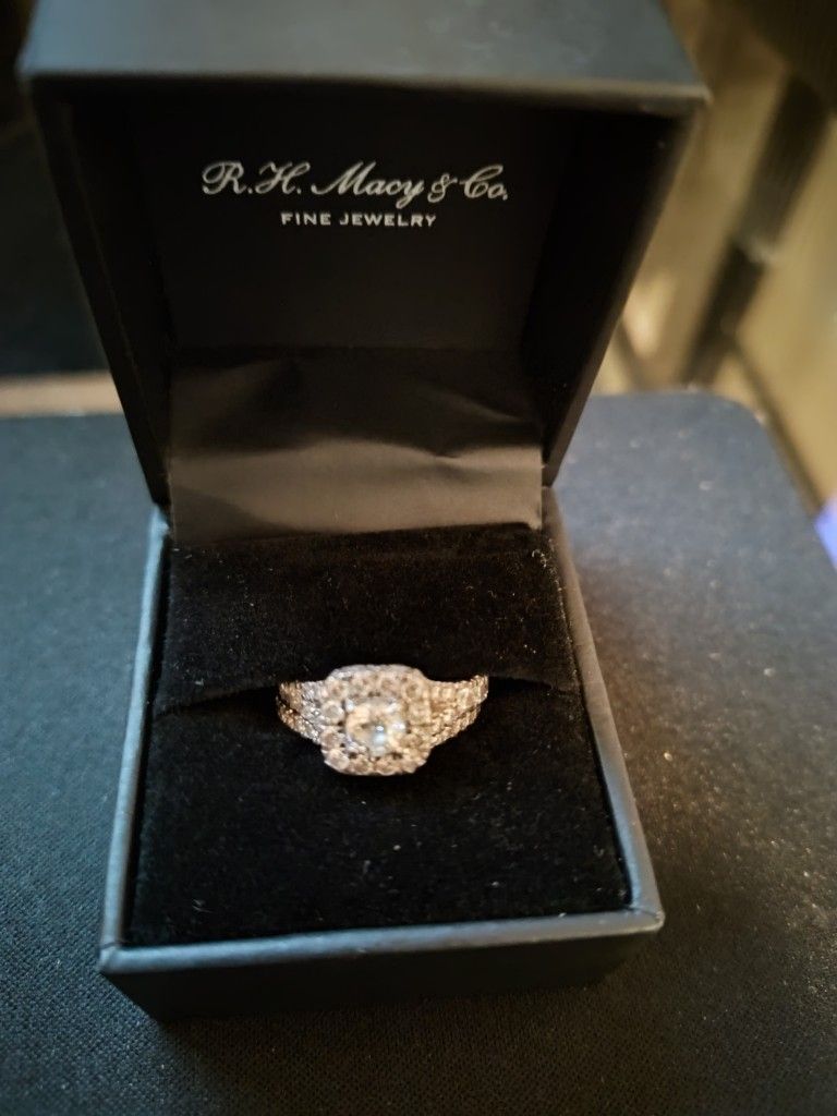 2ct 14k White Gold Wedding/Engagement Ring Set