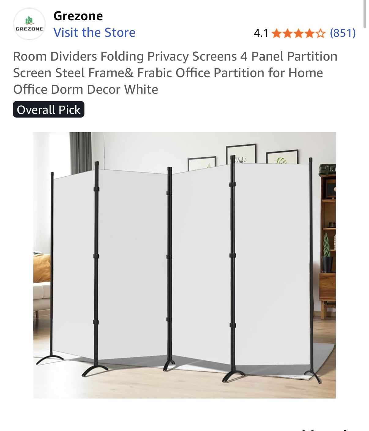 Room Divider 4 Panels