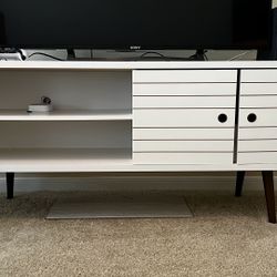 White Mid Century Modern Tv Stand 