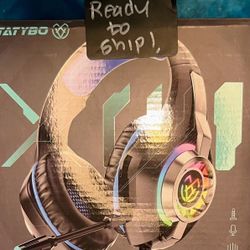 NEW In Box Gaming Headset PS4 PS5 Switch Xbox One PC with RGB Light, Noise Canceling Mic, Surround Sound Gaming Headphones