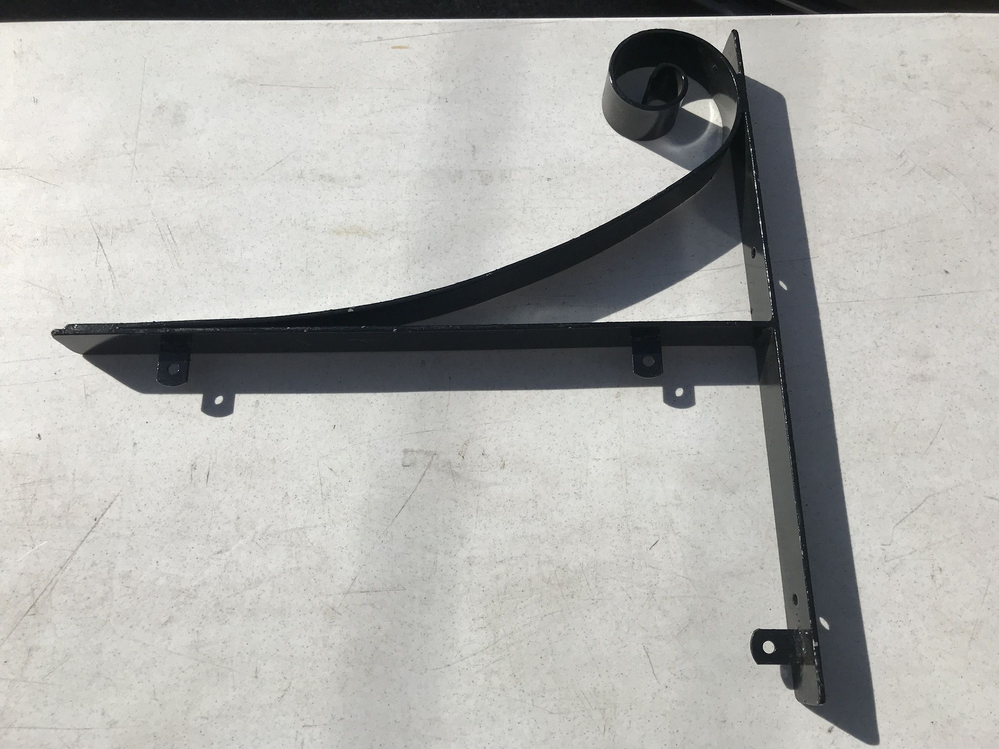 Sign Holder Or Garden Plant Hanger - SOLID Wrought Iron Wall Or Pole Mount