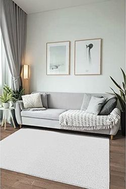 4' x 6' - Shag Area Rug-White-Brand New