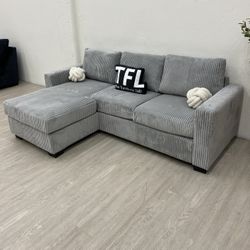 New 📦 - Grey Corduroy L Sectional Couch
