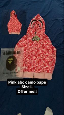 Pink abc camo BAPE hoodie